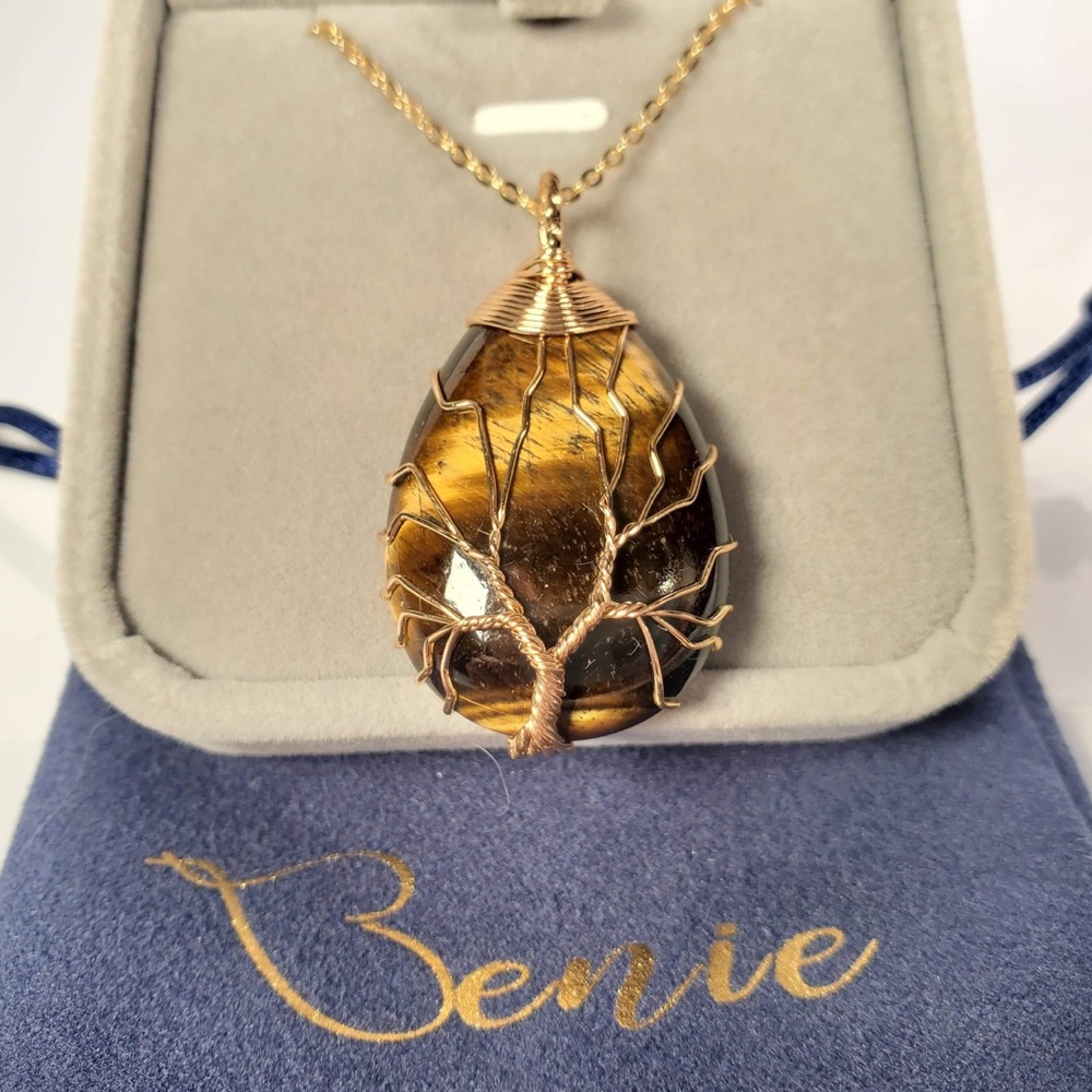 Tiger Eye Natural Gemstone Necklace
